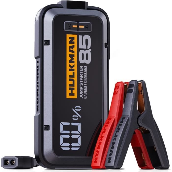 HULKMAN Alpha85 Booster Batterie Voiture 2000 Amp 20000mAh Grand et Pratique Écran LED Démarreur Portable Puissant à Batterie au Lit