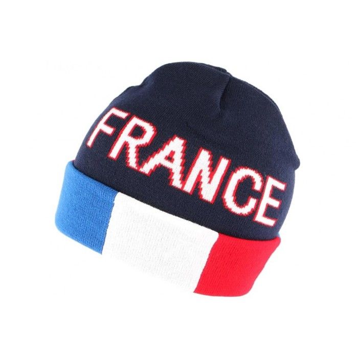 Bonnet France Bleu Blanc Rouge en laine - Bleu - Taille unique