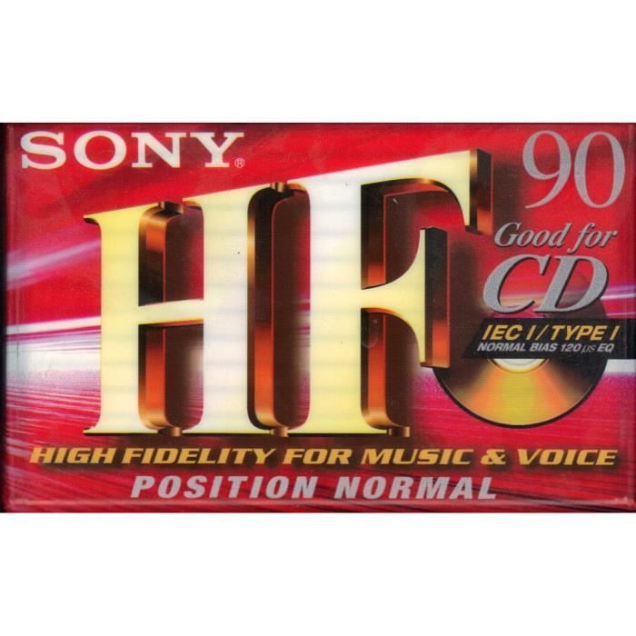 Cassette audio (pour lecteur cassette) Sony HF 90 minutes (VENDUE A L UNITÉ )