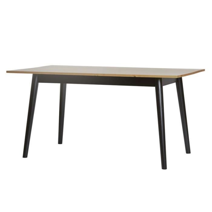 Table de repas pieds Noirs et plateau Bois - ELITE - L 150 x l 85 x H 75