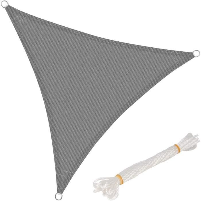 WOLTU Voiles d'ombrage,Triangle 2x2x2m, Respirante en HDPE,Protection Solaire, Anti 85% UV, pour Jardin terrasse Camping, Gris