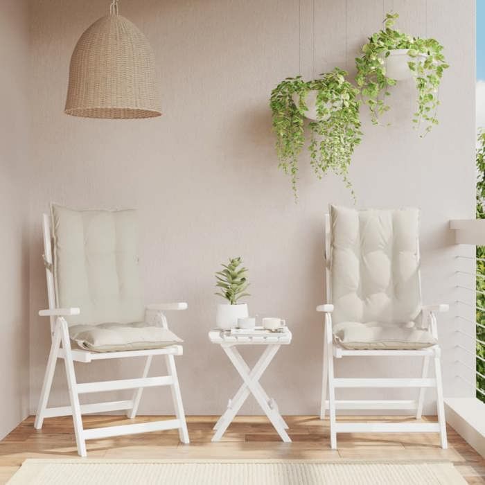 vidaXL Lot de 2 Coussins Crème - vue 2