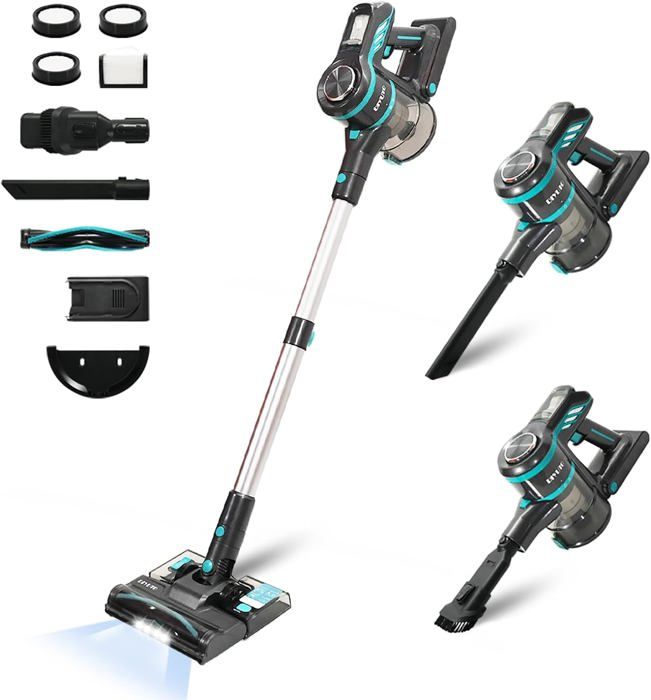 Aspirateur Balai Sans Fil 27000Pa, Aspirateur Sans Fil Puissant 220W