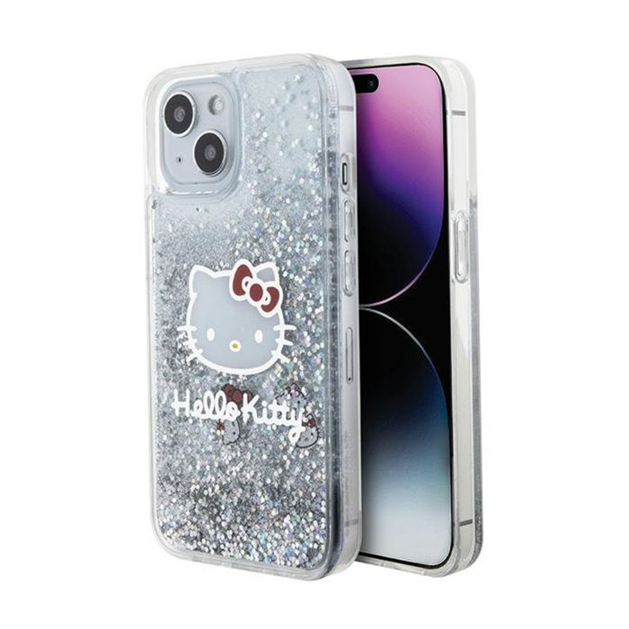 Coque de téléphone Hello Kitty iPhone 15 Paillettes liquides Rigide