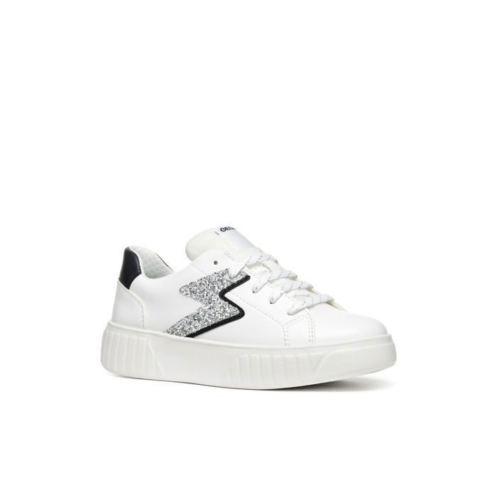 Baskets femme Geox Mikiroshi A blanc/argent Cdiscount Chaussures
