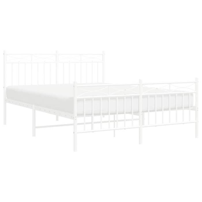 Cadre de lit métal - VIDAXL - SQZR874413 - 140x190 cm - Blanc - Design contemporain