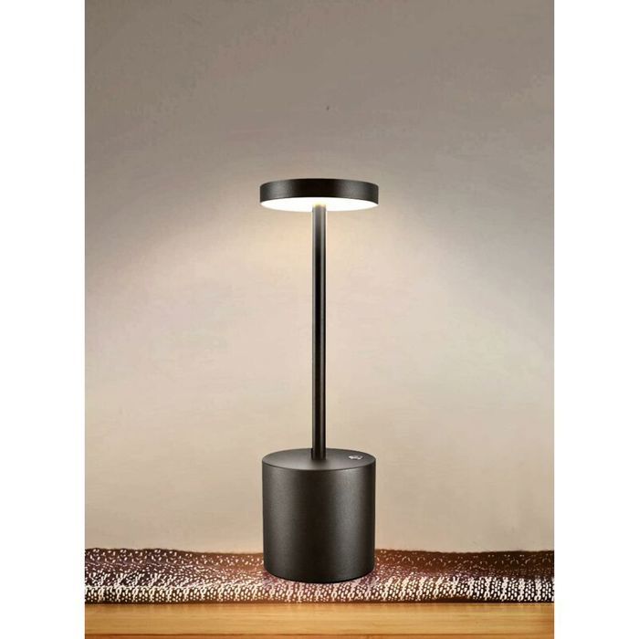 Lampe de Table Portable Sans Fil 2 Niveaux de Luminosit Idale pour Intrieur et Extrieur Noir YYV