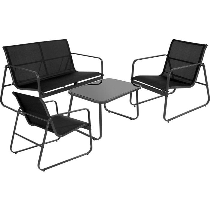 PROGARDEN Mobilier de jardin banc + 2 chaises et table PROGARDEN ensemble de 4 pièces KO-FD4300500 PROGARDEN Mobilier de jardin banc + 2 chaises et table PROGARDEN ensemble de 4 pièces KO-FD4300500