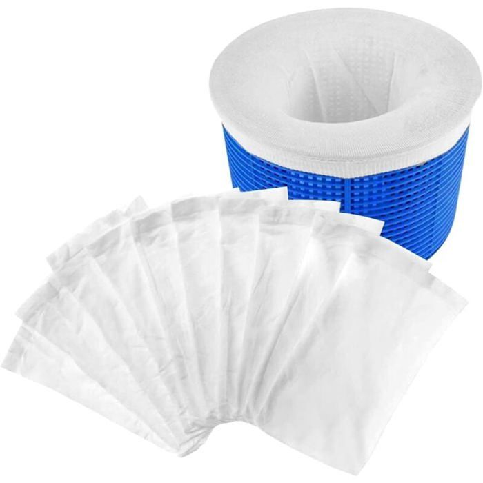 Chaussettes Filtre Skimmer Piscine - Lot De 30 Pièces - Maille Fine Nylon - 22x13 Cm - Pour Panier Skimmer - 12