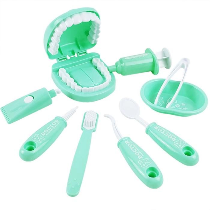 OMABETA Kit de dentiste Dentistes Kit pour les enfants 9pcs Docteur Fitend jouer des jouets Doctor Docteur Joue de jeux activite