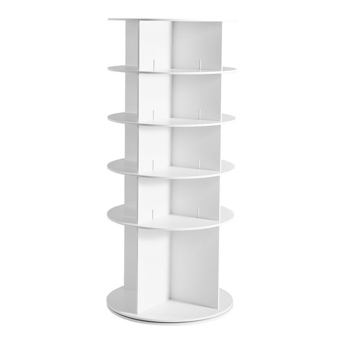 Étagère à chaussures rotative - DUOKU - OY-XZXJ-06-5 - Rotative 360° - 5 niveaux 20 paires - PVC bois-plastique blanc
