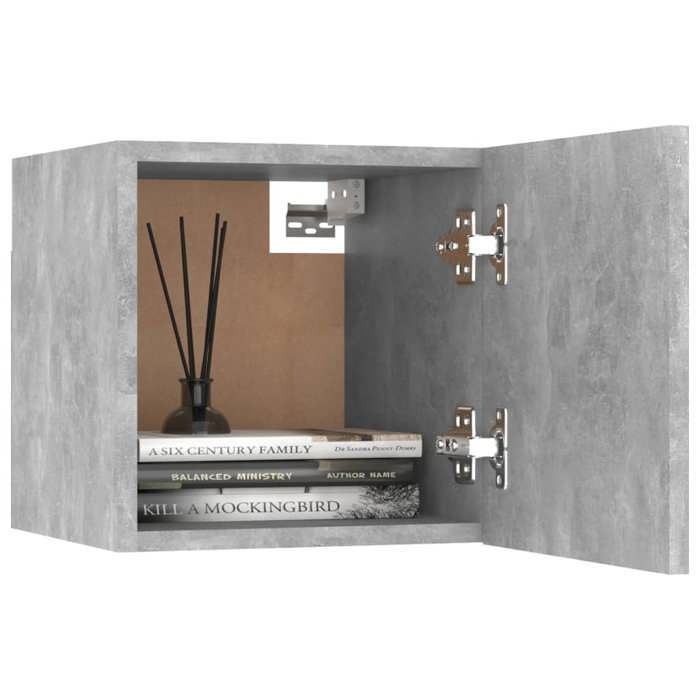 GKK Armoire de chevet style scandinave - Gris béton 30 5x30x30 cm - Bois dingénierie @3010