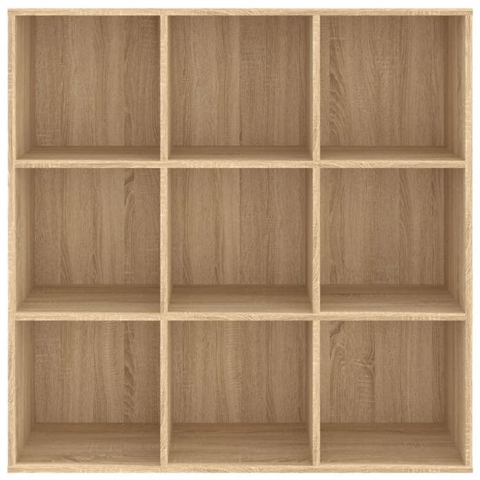 Bibliothèque chêne sonoma - WIENS - 98x29x975 cm - Bois dingénierie - 9 compartiments - Brun