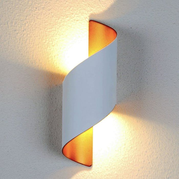 Moderne de Lampe Applique Murale Interieur 10W Spirale Exterieur Up Down Lampe Murale en Métal 3000K Blanc Chaud Applique Murale LED