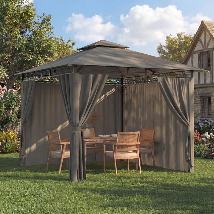Tonnelle de Jardin 3x3 Imperméable Deluxe Tonnelle Résistant à lHiver