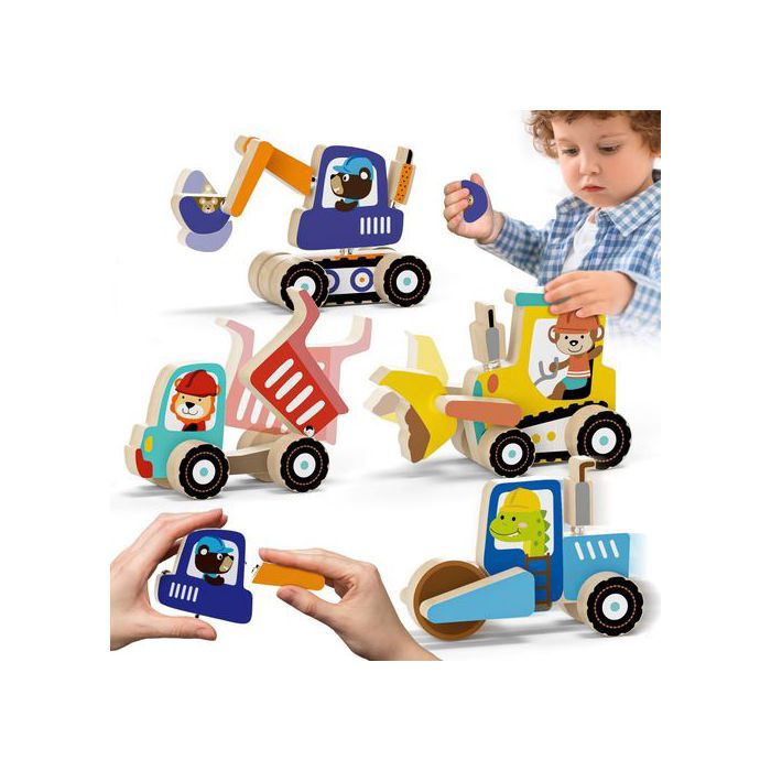 Qollorette Jouet A Remonter Puzzle 3D Engins De Chantier Jouet Avio De Chasse Jeux Construction Enfant Mini Maquette Vehic Amz