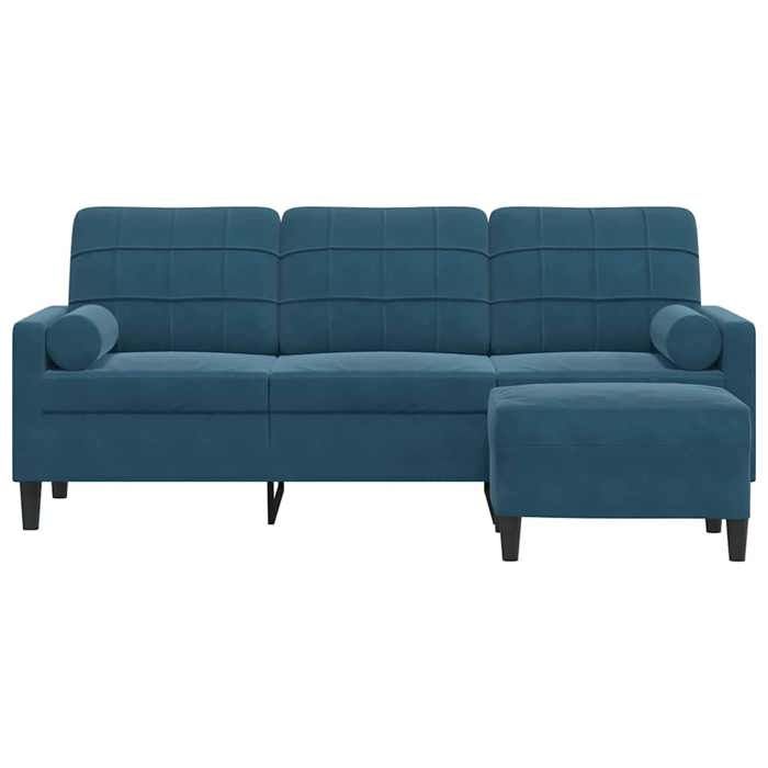 SHELL© SOFA-Canapé salon - 3 places - (par siège) : 110 kg - repose-pieds - Bleu 180 cm Velours C4555