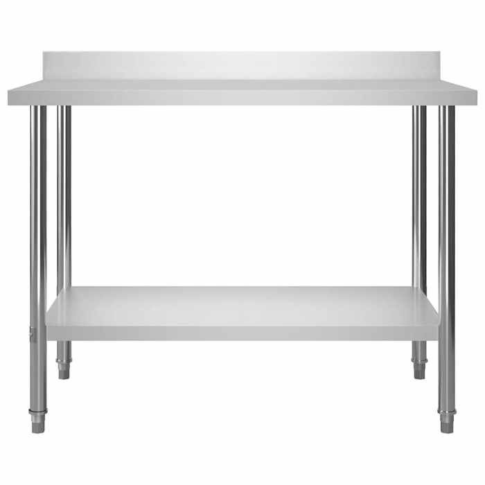 [LES SOLDES]Multicolore Table de travail de cuisine avec dosseret 120x60x93 cm InoxPoids 16.9 Kg@628611