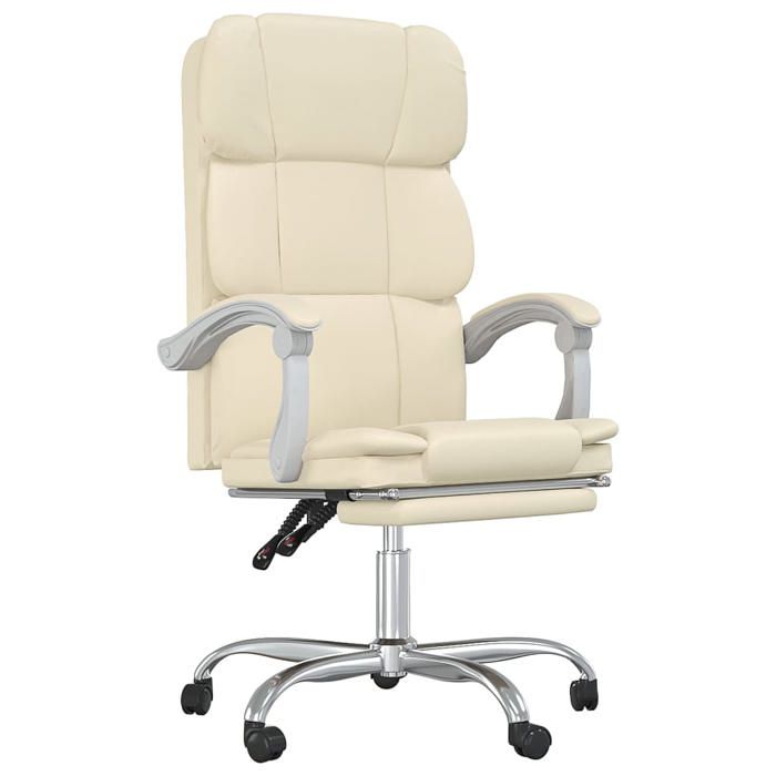 Meuble Déco - Fauteuil inclinable de bureau - Fauteuil dOrdinateur - Crème Similicuir luf4081814