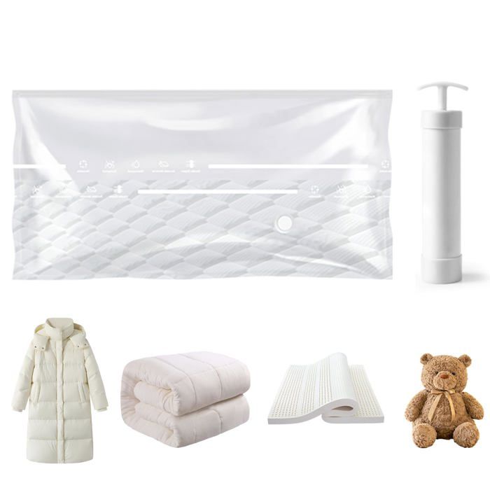 Sac Sous Vide Matelas - 220x100cm Pompe Incluse Pour Couettes Draps Voyage Dupcheliry