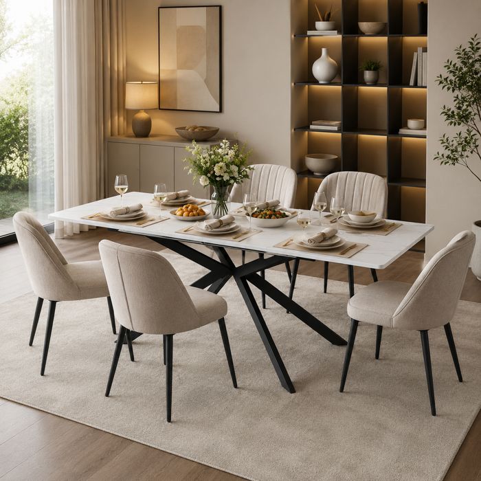 Table à manger extensible table à manger rabattable automatique table rectangulaire table de lecture et de café 150x180x76 cm