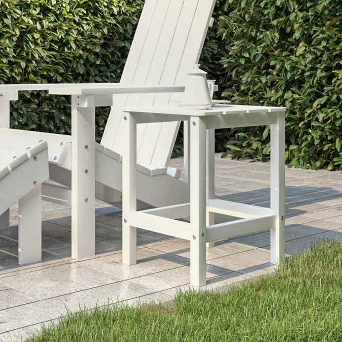 Sale juilletTable de jardin adirondack - vidaXL - polyéthylène - blanc - résistant aux intempéries - 38 x 38 x 46 cm yqp29l