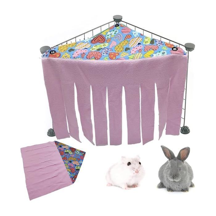 Maison et hamac pour cobaye - Accessoires pour petits animaux tente pour hamster rose