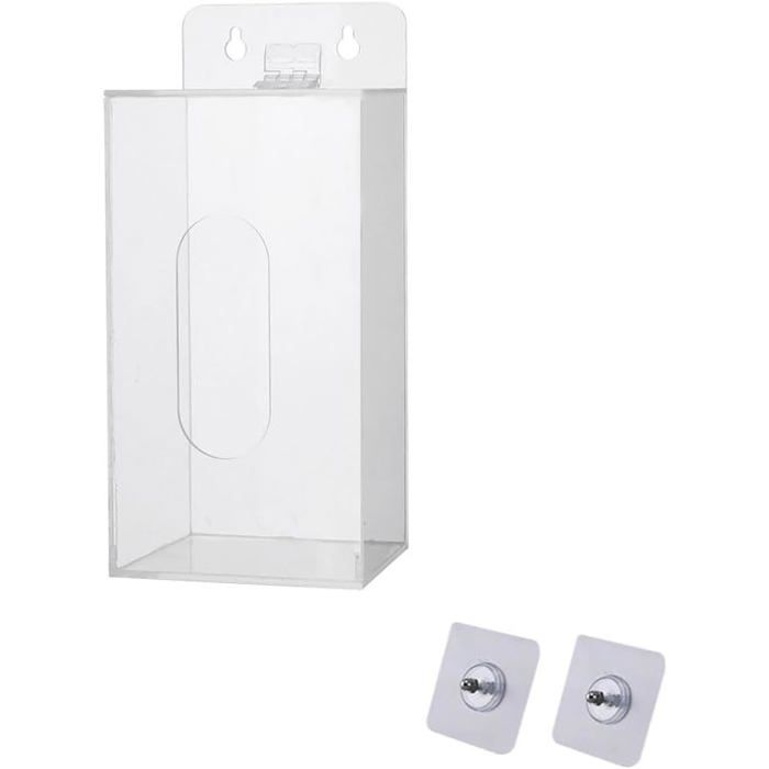 Distributeur Acrylique Transparent Boîte Murale avec Couvercle pour Gants Mouchoirs et Couvre-Chaussures