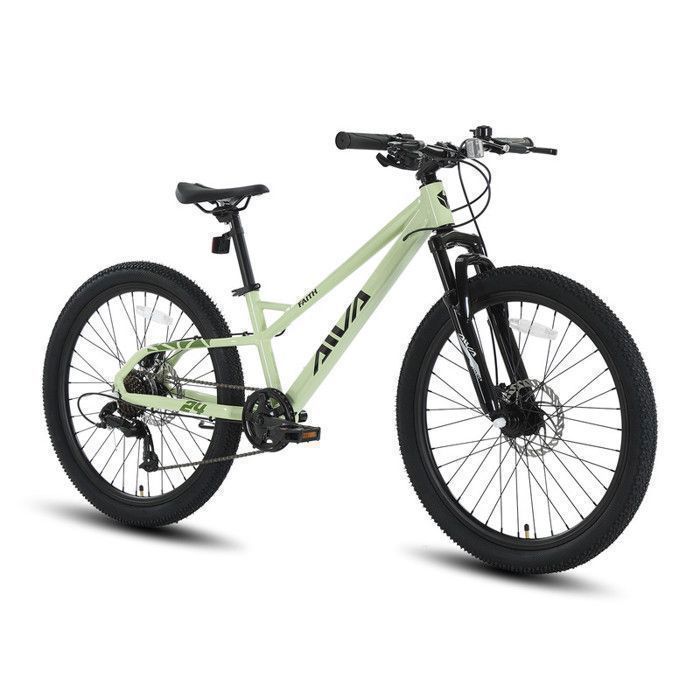 AIVA Vélo VTT 24 haut de gamme pour filles- garçons-hommes et femmes avec dérailleur 7 vitesses-Cadre en aluminium-Vert