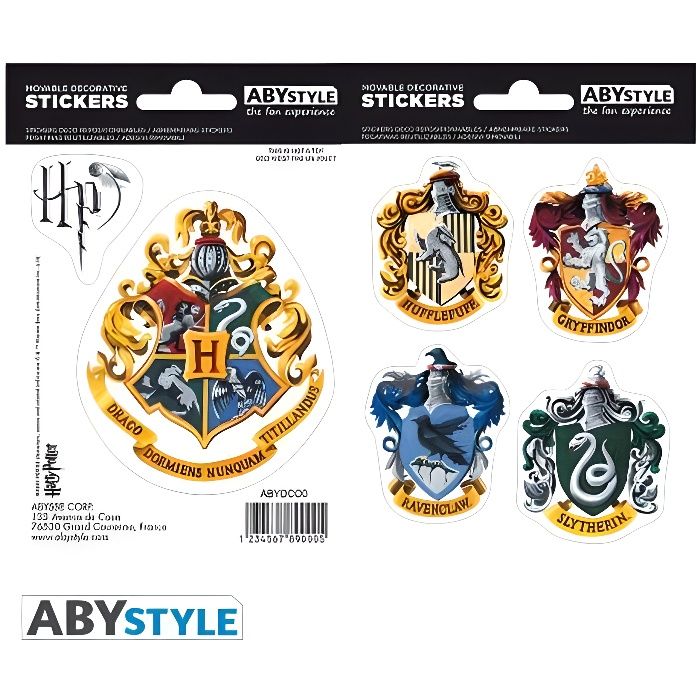 Stickers Harry Potter 16x11cm 2 Planches Poudlard Maisons Abystyle Achat Vente Stickers Stickers Poudlard Cdiscount