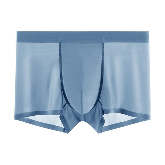 Bleu 4XL calecon Ultra fin en soie glacee sans trace pour homme culotte taille moyenne antibacterien respi Cdiscount Bricolage