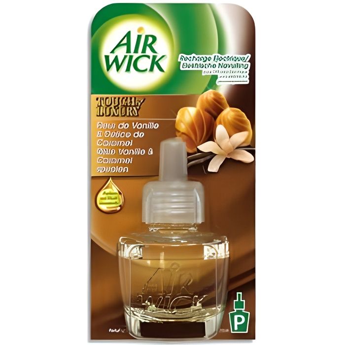 Air Wick Desodorisant Maison Recharge Diffuseur Freshmatic Fleur de Vanille et Délice de Caramel 250 ml