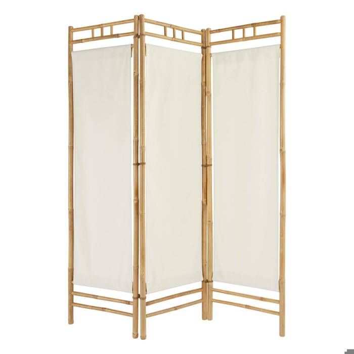 Paravent Kalel bambou blanc 170x135 5x3cm - Atmosphera Créateur dintérieur