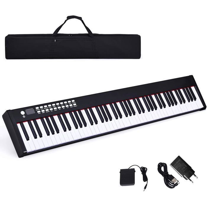 picture Clavier Piano Transportable costway 88 touches clavier de piano numerique port