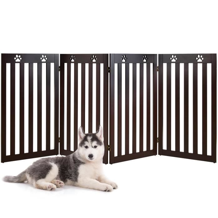 Barrière bois réglable de 65 à 108 cm H 50cm, pour chiens. animallp
