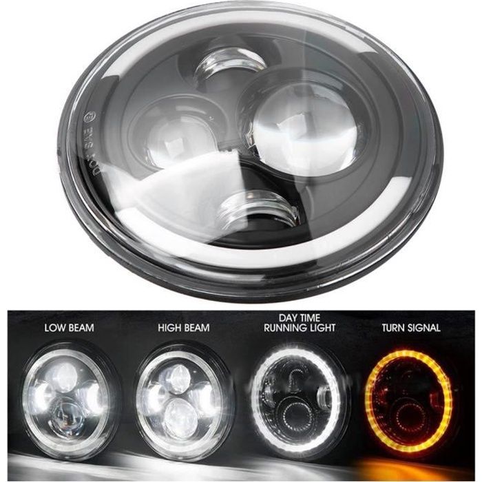 Phare rond 150W 7 pouces Voiture LED Ange oeil Lumière Halo Light DRL pour moto Wrangler