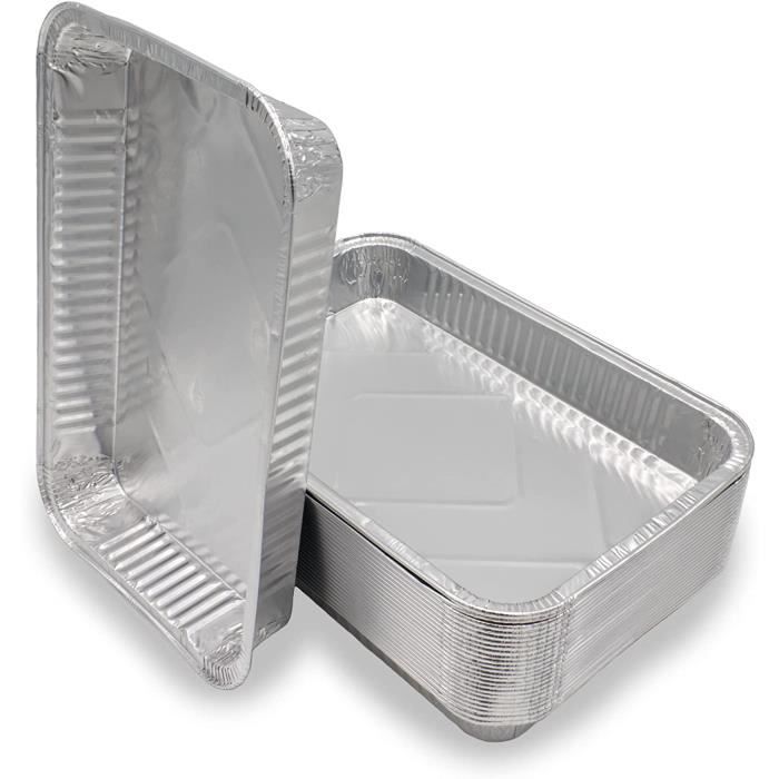 Bacs à Égoutture Mamatura En Aluminium - Lot De 25, 32x22x4 Cm, Résistants à La Chaleur