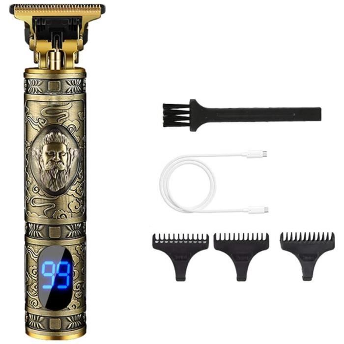 Tondeuse Sans Fil Professionnelle - 4 Têtes, écran LCD - Pour Barbe, Cheveux, Corps - Marque HIENA Compatible