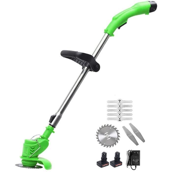 Débroussailleuse Électrique Sans Fil - 800W, Tête Réglable 90°, 2 Batteries, Pour Jardin Et Terrain - 2