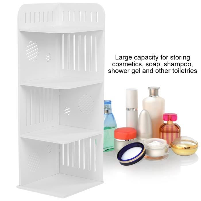 Fihero 3 Niveaux Etagere De Rangement D Angle En Bois En Plastique