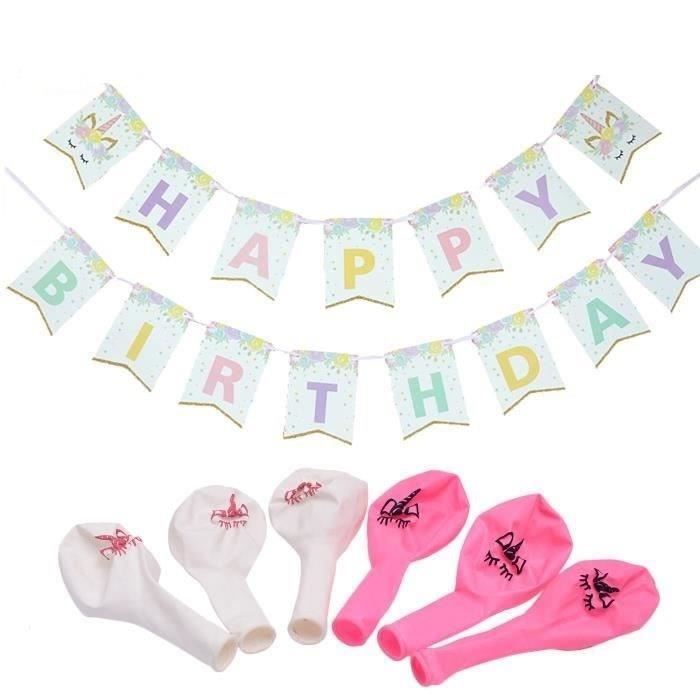 Deco Licorne Anniversaire Decoration Anniversaire Fille 1 Happy