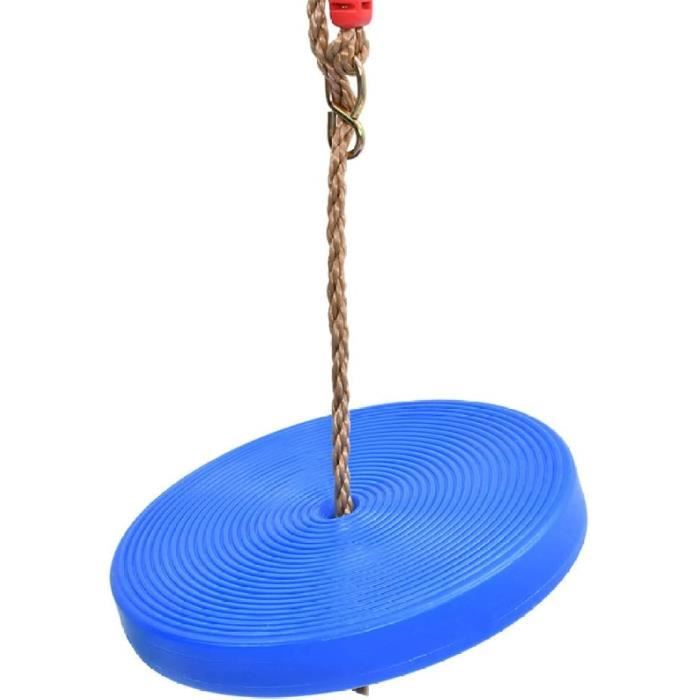 EXTSUD Balançoire pour Enfants Siège avec Corde Matériau EVA Flexible 66x14cm Max Charge 150kg (Bleu