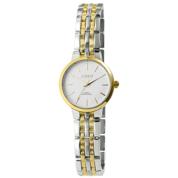 Montre femme - Akzent Exclusive - Bicolore argenté/doré - Boîtier 26 mm - Quartz Japan Y121