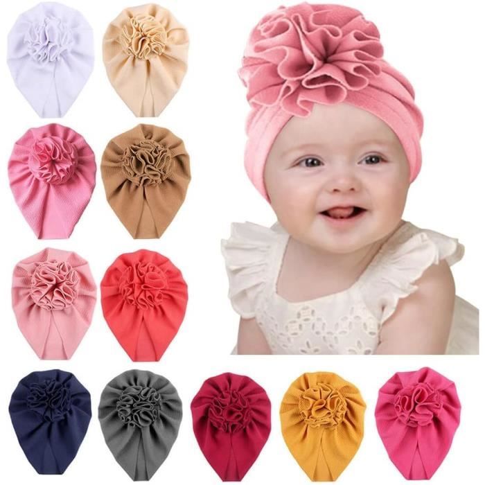 3Pcs Bonnet Bébé Naissance Coton Nouveau-Né Indien Bandeau Turban Noeud  Unisexe Garçon Fille #11 - Cdiscount Au quotidien