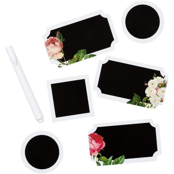 Blossom Étiquettes Autocollantes Tableau Noir À Motif Floral Pour
