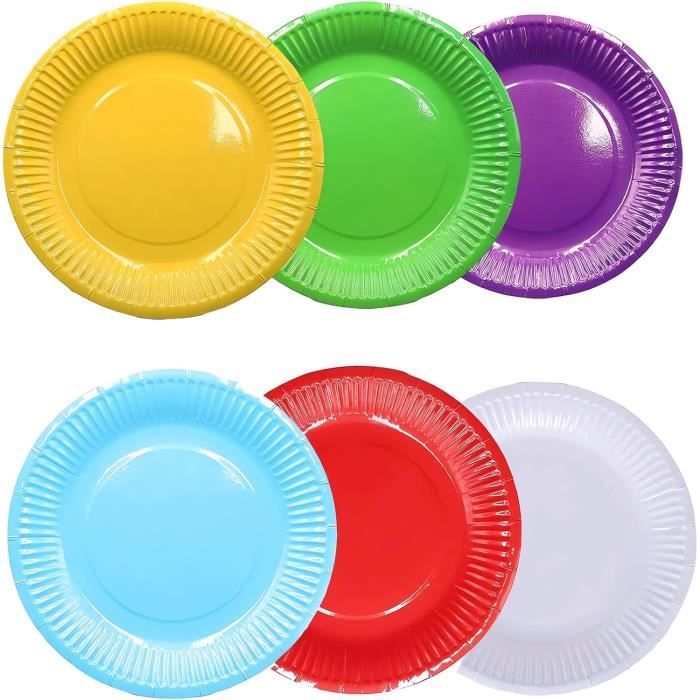 ZHOUHON Lot De 60 Assiette Jetable Ecologique Assiette Carton Rondes En