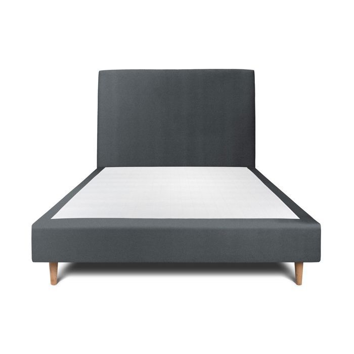 Lit 140x190cm - SOMMEIL DE PLOMB - Tête de lit velours - Sommier tapissier - Hauteur 35cm - 2 places