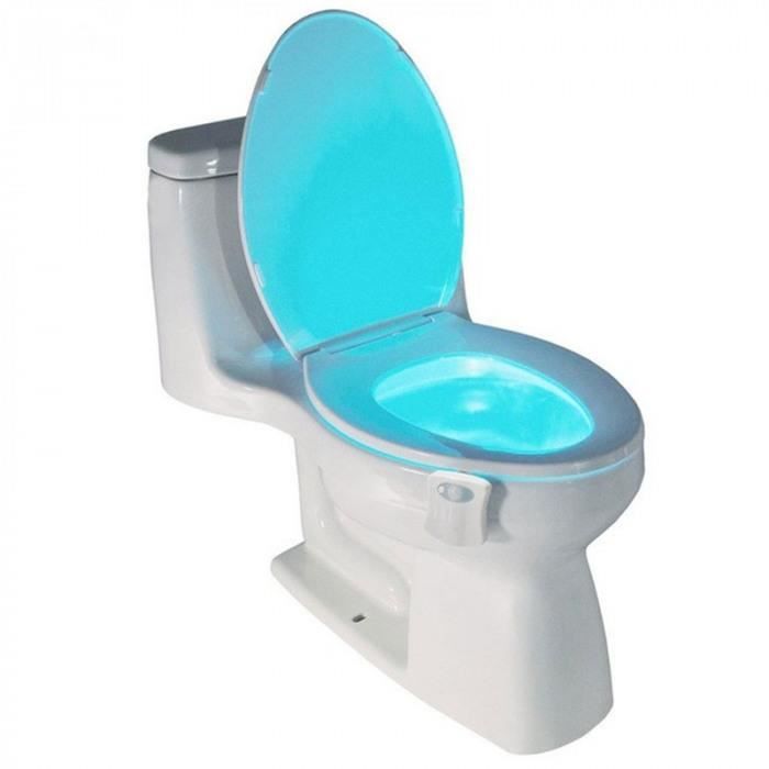Lumière de nuit LED à 8 couleurs pour siège de toilette intelligent -  système de détection automatique