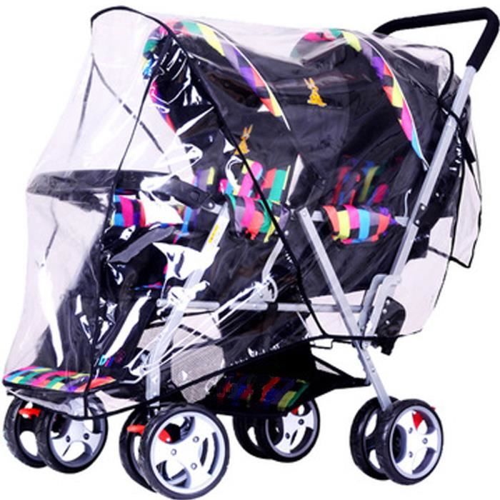 housse de pluie pour poussette double