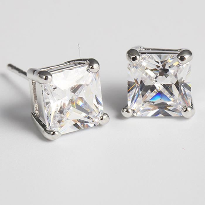 6 Paires Boucle Doreille Hommes Boucles Doreilles Femme Zircona Or Blanc Plaque Ronde Bijoux Cadeau Pour Fille Homme Boucles D Oreilles